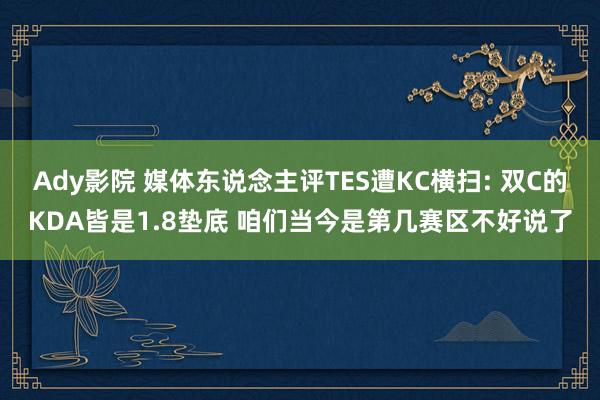 Ady影院 媒体东说念主评TES遭KC横扫: 双C的KDA皆是1.8垫底 咱们当今是第几赛区不好说了