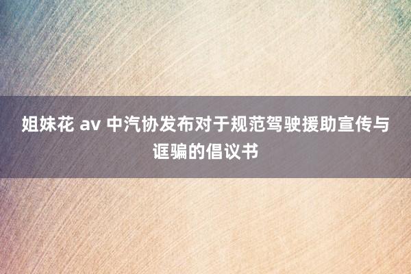 姐妹花 av 中汽协发布对于规范驾驶援助宣传与诓骗的倡议书