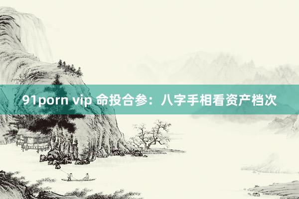 91porn vip 命投合参：八字手相看资产档次